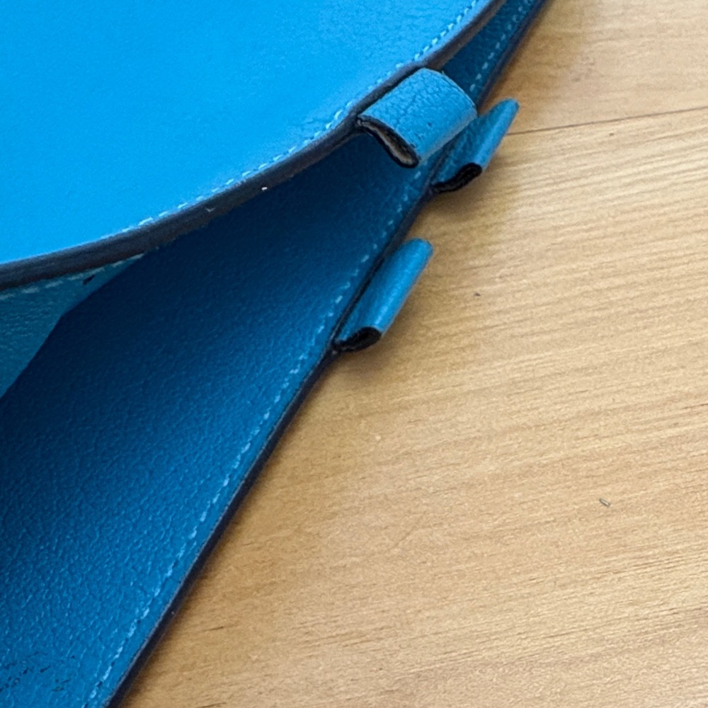 Hermès Chevre Mysore Leather Vision Agenda Cover Teal with Address Book VGUC - Picture 10 of 16